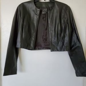 Spenser Jeremy Black Leather Bolero Jacket sz8